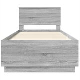  Krevetna konstrukcija s LED trakama Siva Sonoma 100 x 200 cm | shoptok.hr
