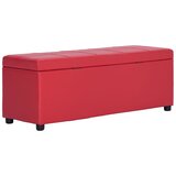  Klupa s pretincem za pohranu od umjetne kože 116 cm crvena | shoptok.hr