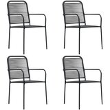 Maison Chic Vrtni stoli - Stol za vrt 4 kosi bombažna vrv in jeklo črni JS1532, (21877502) | Shoptok.si
