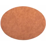 ZicZac narančasto-smeđa prostirka s imitacijom kožeTroja, 33 x 45 cm