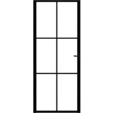 Sobna vrata od stakla ESG i aluminija 83 x 201 5 cm crna | shoptok.hr