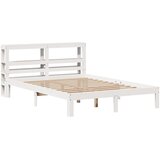  Okvir za krevet s uzglavljem bijeli 135 x 190 cm od borovine | shoptok.hr
