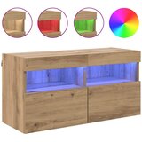 TV zidni ormar s LED svjetlima Umjetnički hrast 80 x 30 x 40 cm | shoptok.hr