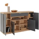 Modern Living Široka Komoda Jake, Antracit, Barva Hrasta | Shoptok.si