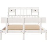 vidaXL Krevet s regalom z knjige bez madraca bijeli 150x200cm borovina | shoptok.hr