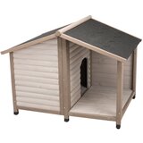 Trixie Blockhaus Natura kućica za pse s terasom - Veličina M/L: Š 130 x Dub 100 x V 105 cm, siva (2 paketa*) Cijene