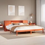 vidaXL Krevet s regalom za knjige bez madraca 200x200 cm od borovine Cijene