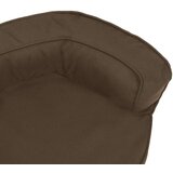 vidaXL Ergonomska pasja postelja 60x42 cm videz platna rjava | Shoptok.si