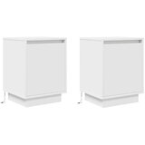  Noćni ormarići s LED svjetlima 2 kom bijeli 38x34x50 cm | shoptok.hr