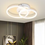 Nettlife LED stropna svetilka - bela okrogla stropna svetilka z 2 obročema, moderna oblika, 24 W, 3000 K, toplo bela, za kuhinjo in dnevno sobo, (22111296) | Shoptok.si