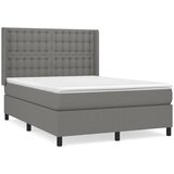Maison Chic Box spring postelja - Vzmetna postelja z vzmetnico temno siva 140x200 cm blago SL8092, (21903067) | Shoptok.si