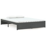 The Living Store Posteljni okvir siv iz trdnega lesa 135x190 cm - Posteljni Okvir, (21529885) | Shoptok.si