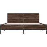  Okvir kreveta boja hrasta 120x200 cm konstruirano drvo i metal | shoptok.hr