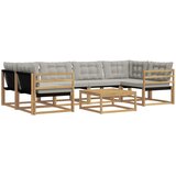  Set vanjskih sofa 7 kom. Bijela i svjetlosiva Smeđa 79 x 79 x 37 cm | shoptok.hr