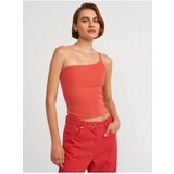 Dilvin 20673 Washed Asymmetric Top-Red cene