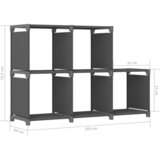 Police za izlaganje s 5 kocki od tkanine 103x30x72,5 cm sive | shoptok.hr