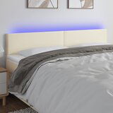 vidaXL LED posteljno vzglavje krem 180x5x78/88 cm umetno usnje | Shoptok.si
