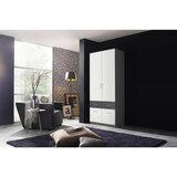 Lesnina-XXXL omara za oblačila aalen, bela, siva, š. 91 cm | Shoptok.si