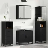 Komplet pohištva za kopalnico 4 pcs Črni hrast 65 x 33 x 60 cm