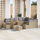  Vrtna garnitura - 12-dijelni set vrtnih sofa s jastučićima bež poli ratan akacija | shoptok.hr