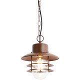 QAZQA Industriële hanglamp roestbruin IP44 - Shell | Shoptok.si
