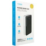 S22 prijenosna baterija 20000mAh ultra tanka, crna