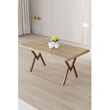 Hanah home trpezarijski sto Zerra, 130 × 80 cm, ploča u dekoru atlantskog bora, noge sa završnom obradom u izgledu drveta | Eponuda.com