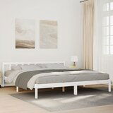 vidaXL Daljši posteljni okvir brez vzmetnice bel 180x210 cm borovina Cene