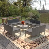 Maison Chic Seti vrtnega pohištva - Vrtna garnitura - Vrtni pohištvo set 9-delna z blazinami poli ratan siva, (21798117) | Shoptok.si