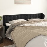  Uzglavlje s ušima crno 203x23x78/88 cm baršunasto | shoptok.hr