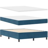 vidaXL Box Spring Postelja z Blazino Temno Modra 140x190 cm Žamet, (22052367) | Shoptok.si