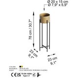 WALLXPERT Dekorativna saksija GED-025-A, 23x78x23 cm, O 20 cm, Crno-zlatna | Eponuda.ba