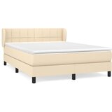  Krevet s oprugama i madracem krem 140 x 190 cm od tkanine | shoptok.hr