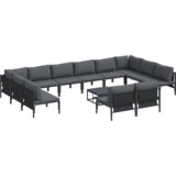 vidaXL Sjedeća garnitura za vrt 13 pcs Antracitno siva Čelik | shoptok.hr