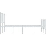 Metalni okvir kreveta uzglavlje i podnožje bijeli 135 x 190 cm | shoptok.hr
