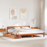 vidaXL Posteljni okvir brez vzmetnice vošč. rjav 180x200 cm borovina Cene