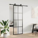  Klizna vrata s priborom crna 76 x 205 cm od ESG stakla | shoptok.hr