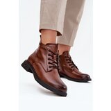 VINCEZA Insulated Leather Women's Ankle Boots Low Heel | shoptok.hr