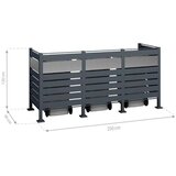 WESTMANN spremište za 3 kante za smeće Planum | 3 x 240L | Antracit | 250x90x120 cm - BRANDED IN GERMANY | shoptok.hr