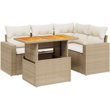 vidaXL 5-dijelni vrtni set sofa s jastucima bež od poliratana | shoptok.hr