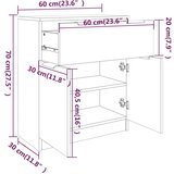  Komoda boja hrasta sonome 60 x 30 x 70 cm od konstruiranog drva | shoptok.hr