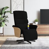 vidaXL Masažni naslanjač z oporo za noge črno blago | Shoptok.si