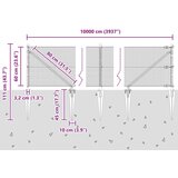 vidaXL varjeno žično ograjevanje s 13 konicami stebrov Siva 0.6x100 m Jeklo | Shoptok.si