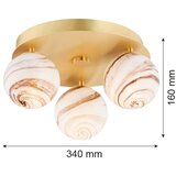  argon 6290 - stropna svetiljka fabio 3xE14/7W/230V alabaster zlatna | Eponuda.com