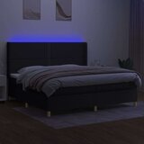  Box spring postelja z vzmetnico LED črna 200x200 cm blago, (20999225) | Shoptok.si
