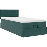 vidaXL Otomanski posteljni okvir z vzmetnico zelen 80x200 cm žamet, (21611856) | Shoptok.si