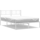  Metalni okvir za krevet s uzglavljem bijeli 140 x 200 cm | shoptok.hr