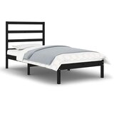 Maison Chic Posteljni okvir - Enojna postelja - Postelja za odrasle črn iz trdnega lesa 75x190 cm-J14148, (21765007) Cene