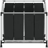  Košara za rublje na kotačima LSF005, crna, 4 x 35 l | shoptok.hr