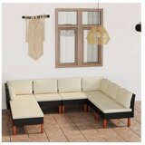  8-dijelna vrtna garnitura od poliratana s jastucima crna | shoptok.hr